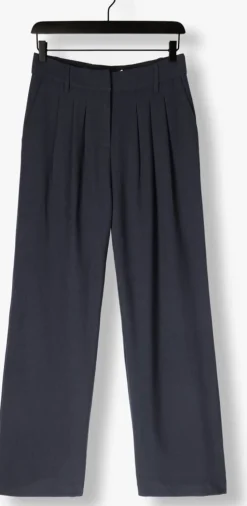 donkerblauwe co'couture pantalon marin pleat long pant