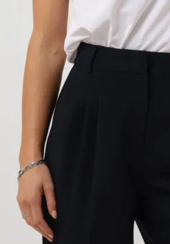 donkerblauwe co'couture pantalon vola pleated long pant