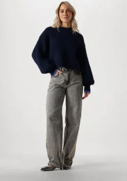 donkerblauwe co'couture truien/vesten coralee crop knit