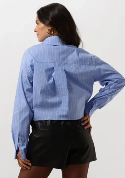 donkerblauwe colourful rebel blouses aliya striped boxy blouse