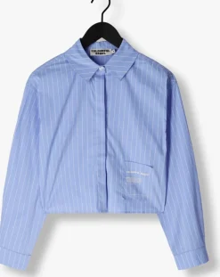 donkerblauwe colourful rebel blouses aliya striped boxy blouse