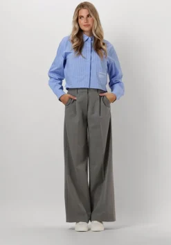 donkerblauwe colourful rebel blouses aliya striped boxy blouse