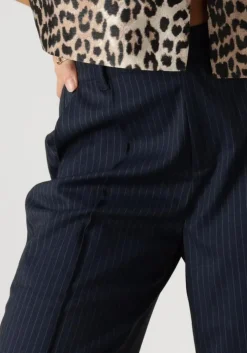 donkerblauwe colourful rebel pantalon rus pinstripe straight pants