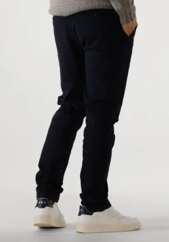 donkerblauwe dstrezzed chino lancaster twill knit tapered jogger