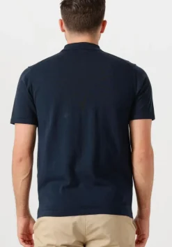 donkerblauwe dstrezzed polo dorian zip polo