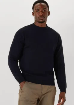 donkerblauwe dstrezzed trui archer mocknek