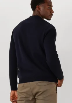 donkerblauwe dstrezzed trui archer mocknek