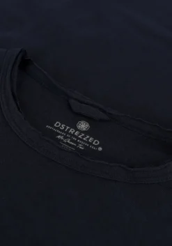 donkerblauwe dstrezzed t-shirt mc. queen basic tee organic slub jersey