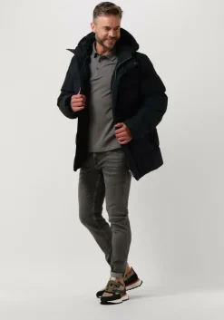 donkerblauwe elvine gewatteerde jas bror