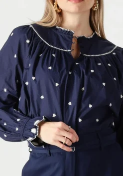 donkerblauwe fabienne chapot blouses maisy top