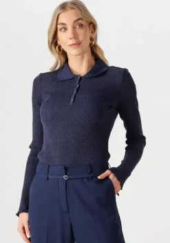donkerblauwe fabienne chapot trui donna cardigan