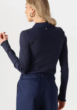 donkerblauwe fabienne chapot trui donna cardigan