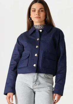 donkerblauwe fabienne chapot spijkerjas jackie padded jacket