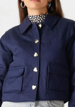 donkerblauwe fabienne chapot spijkerjas jackie padded jacket