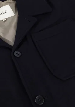 donkerblauwe forét jack lodge wool jacket