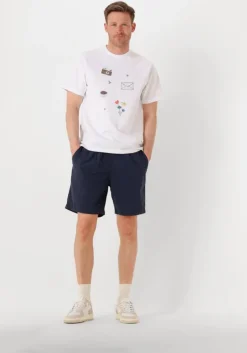 donkerblauwe forét korte broek hush seersucker short