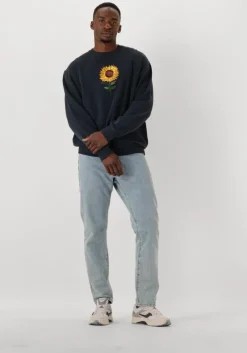 donkerblauwe forét sweater sun embroidered sweatshirt