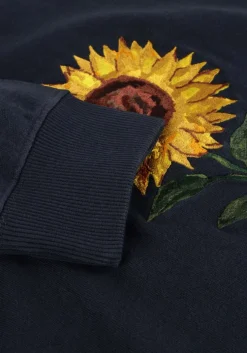 donkerblauwe forét sweater sun embroidered sweatshirt