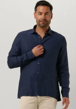 donkerblauwe genti casual overhemd linnen s7054-1120