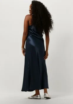 donkerblauwe greek archaic kori midi jurk 130482