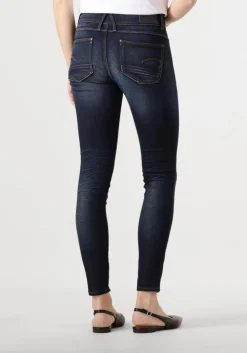 donkerblauwe g-star raw skinny jeans lynn mid skinny wmn