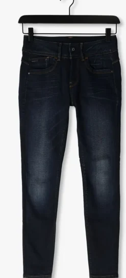 donkerblauwe g-star raw skinny jeans lynn mid skinny wmn