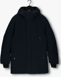 donkerblauwe krakatau gewatteerde jas qm374