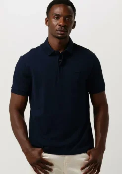 donkerblauwe lacoste polo regular fit cotton blend polo shirt