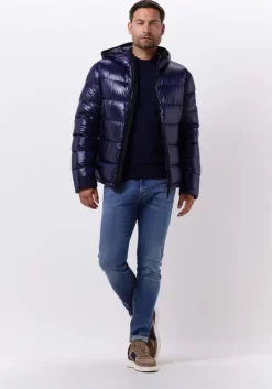 donkerblauwe lacoste sweater classic fit brushed fleece sweatshirt