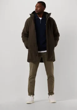 donkerblauwe lacoste trui regular fit high neck zipped sweatshirt