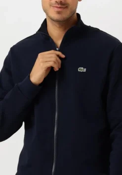 donkerblauwe lacoste vest 1hs1 mens sweat zip