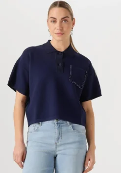 donkerblauwe liu jo tops & t-shirts maglia chiusa m/l