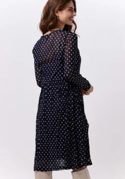 donkerblauwe lollys laundry midi jurk lydia dress