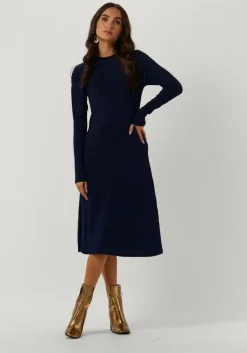 donkerblauwe lollys laundry midi jurk rosie dress