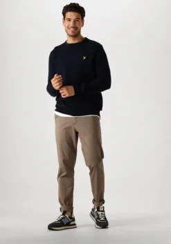 donkerblauwe lyle & scott trui cotton merino crew neck jumper