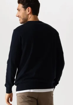 donkerblauwe lyle & scott trui cotton merino crew neck jumper