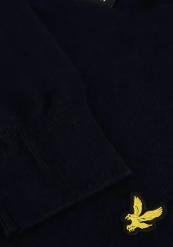 donkerblauwe lyle & scott trui cotton merino crew neck jumper