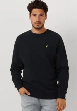 donkerblauwe lyle & scott trui crew neck sweatshirt