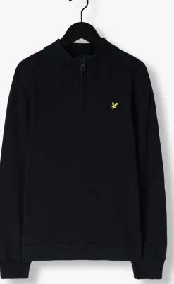 donkerblauwe lyle & scott trui 1/4 zip jumper