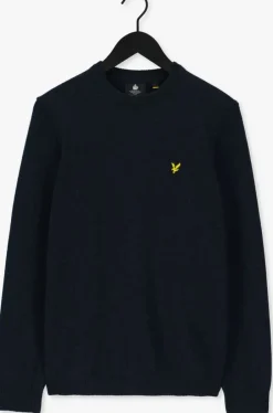 donkerblauwe lyle & scott trui crew neck lambswool blend jump