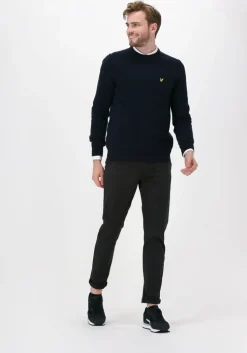 donkerblauwe lyle & scott trui crew neck lambswool blend jump