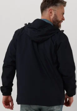 donkerblauwe lyle & scott jack zip through hooded jacket
