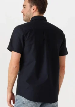 donkerblauwe lyle & scott casual overhemd short sleeve oxford shirt