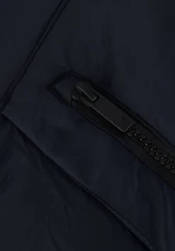 donkerblauwe lyle & scott gewatteerde jas long line internal padded jacket