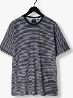 donkerblauwe lyle & scott t-shirt breton stripe t-shirt