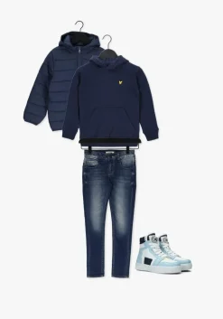 donkerblauwe lyle & scott trui classic oth hoody fleece