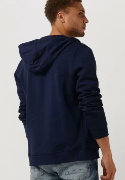 donkerblauwe lyle & scott trui zip through hoodie