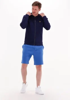 donkerblauwe lyle & scott trui zip through hoodie