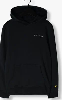 donkerblauwe lyle & scott truien/vesten script embroidered hoodie