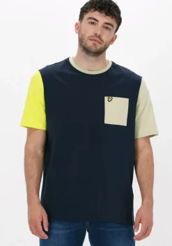 donkerblauwe lyle & scott t-shirt contrast t-shirt